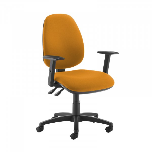 High Back Operator Chair | Solano Yellow | Made to Order | Height Adjustable Arms | Jota