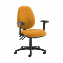 High Back Operator Chair | Solano Yellow | Made to Order | Folding Arms | Jota