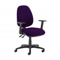 High Back Operator Chair | Tarot Purple | Made to Order | Height Adjustable Arms | Jota