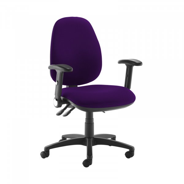 High Back Operator Chair | Tarot Purple | Made to Order | Folding Arms | Jota