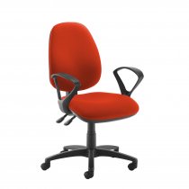 High Back Operator Chair | Tortuga Orange | Made to Order | Fixed Loop Arms | Jota