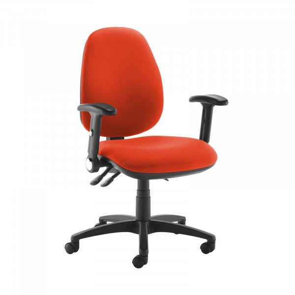 High Back Operator Chair | Tortuga Orange | Made to Order | Folding Arms | Jota