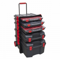 Mobile Toolbox | 5 Removable Storage Cases | 770h x 500w x 410d mm | Black & Red | Sealey