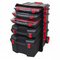 Mobile Toolbox | 5 Removable Storage Cases | 770h x 500w x 410d mm | Black & Red | Sealey