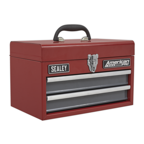 Small Toolbox | 2 Drawer | 770h x 500w x 410d mm | Black & Red | Sealey