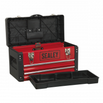 Heavy Duty Toolbox | 2 Drawers | 300h x 500w x 255d mm | Black & Red | Sealey