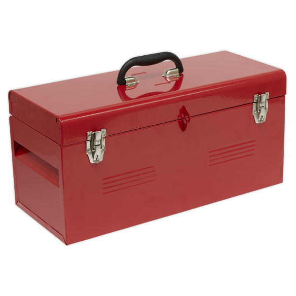 Heavy Duty Steel Toolbox | Tote Tray | 240h x 510w x 220d mm | Black & Red | Sealey