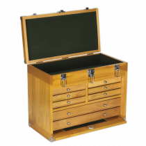 Wooden Machinist Toolbox | 8 Drawers | 405h x 510w x 270d mm | Walnut | Sealey