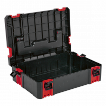 Stackable ABS Toolbox | Small | 6 Dividers | 130h x 445w x 310d mm | Black & Red | Sealey
