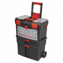 Mobile Heavy Duty Toolbox | Removable Assortment Box | Tote Tray | 850h x 452w x 255d mm | Black & Red | Sealey