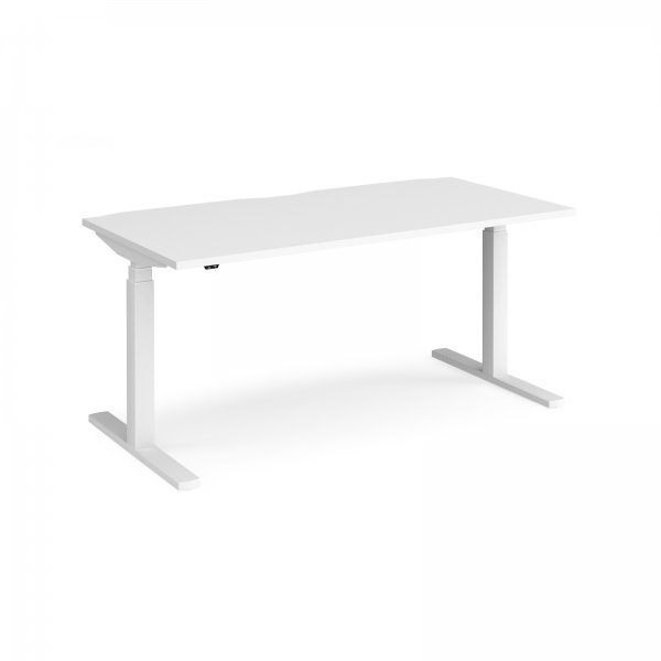 Straight Sit-Stand Desk | 1600 x 800mm | White Frame | White Top | Elev8 Touch