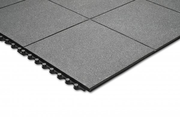 Cushion Link Solid Top Anti Fatigue Mat | Black | 100% Nitrile | Blue Diamond Matting