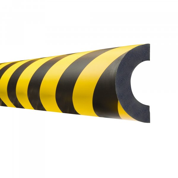 TRAFFIC-LINE Pipe Protector | Curved | 40mm Inside Diameter | Self-Adhesive | 1000mm Length | Yellow/Black