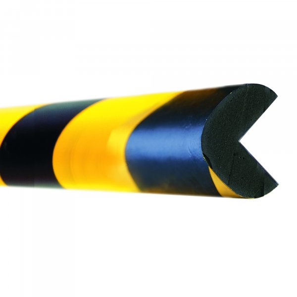 TRAFFIC-LINE Edge Impact Protection Foam | Right Angle Shape | Self-Adhesive | 26/26mm x 1000mm | 7mm Thick | Yellow/Black