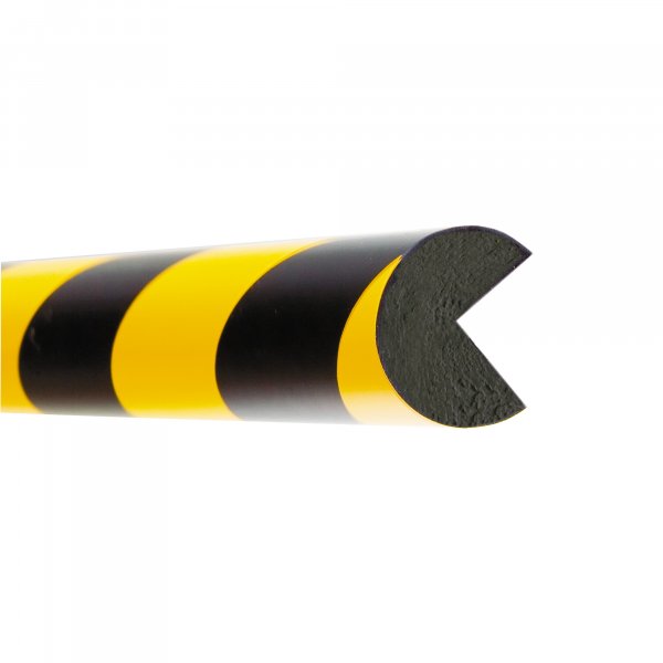 TRAFFIC-LINE Edge Impact Protection Foam | Semi-Circle Shape | Self-Adhesive | 40mm x 1000mm | 15mm Thick | Yellow/Black