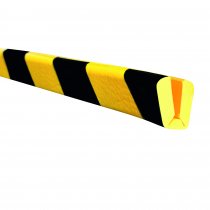TRAFFIC-LINE Edge Impact Protection Foam | Variable Angle Shape | Self-Adhesive | 26/14mm x 5000mm | 7mm Thick | Yellow/Black