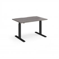 Straight Sit-Stand Desk | 1200 x 800mm | Black Frame | Grey Oak Top | Elev8 Touch