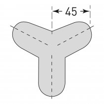 TRAFFIC-LINE Corner Protector | Semi-Circular | Three Legs | For Outside Corners | Self-Adhesive | 45/45/45mm | Black