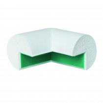 TRAFFIC-LINE Corner Protector | Semi-Circular | Two Legs | For Outside Corners | Self-Adhesive | 45/45mm | White