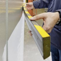 TRAFFIC-LINE Surface Impact Protection Foam | Trapeze Shape | Magnetic | 40mm x 1000mm | 40mm Thick | Yellow/Black