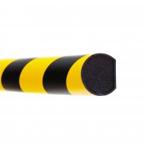 TRAFFIC-LINE Surface Impact Protection Foam | Semi-Circle Shape | Self-Adhesive | 40mm x 1000mm | 28mm Thick | Yellow/Black