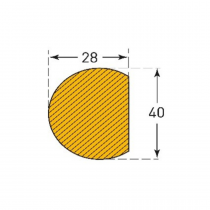 TRAFFIC-LINE Surface Impact Protection Foam | Semi-Circle Shape | Self-Adhesive | 40mm x 1000mm | 28mm Thick | Yellow/Black