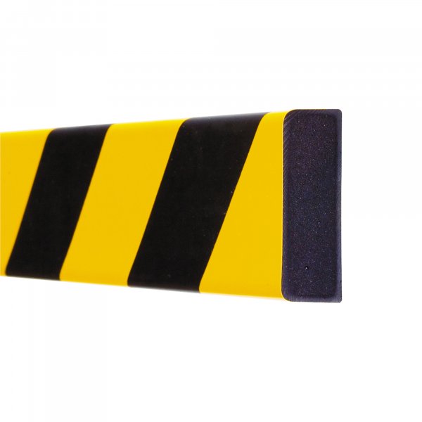 TRAFFIC-LINE Surface Impact Protection Foam | Rectangular Shape | Pre-Drilled with 3 Bolt Holes | 60mm x 1000mm | 20mm Thick | Yellow/Black
