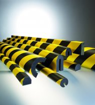 TRAFFIC-LINE Surface Impact Protection Foam | Rectangular Shape | Pre-Drilled with 3 Bolt Holes | 60mm x 1000mm | 20mm Thick | Yellow/Black