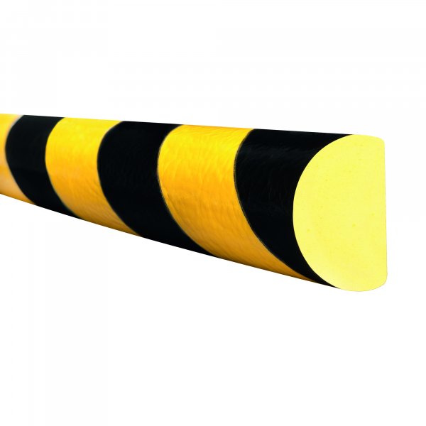 TRAFFIC-LINE Surface Impact Protection Foam | Semi-Circle Shape | Self-Adhesive | 40mm x 5000mm | 32mm Thick | Yellow/Black