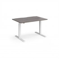 Straight Sit-Stand Desk | 1200 x 800mm | White Frame | Grey Oak Top | Elev8 Touch