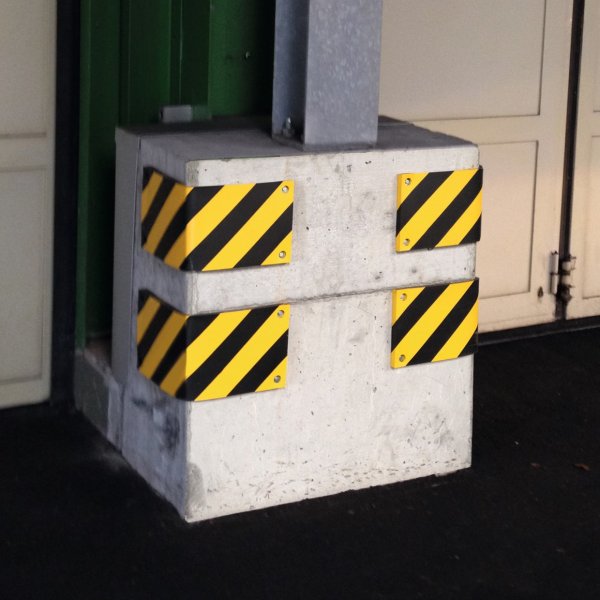 TRAFFIC-LINE Column Impact Protection Pad | For Square Columns | Rectangular Shape | 200mm x 500mm | 20m Thick | Yellow/Black
