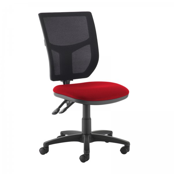 High Mesh Back Operator Chair | Red Seat | No Arms | Altino