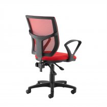 High Coloured Mesh Back Operator Chair | Red | Fixed Loop Arms | Altino