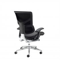 Ergo Posture Chair | Leather Faced | Black | Chrome Base | No Headrest