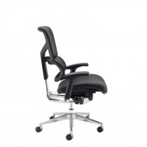 Ergo Posture Chair | Leather Faced | Black | Chrome Base | No Headrest
