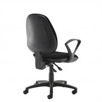 High Back Operator Chair | Black | Fixed Loop Arms | Jota