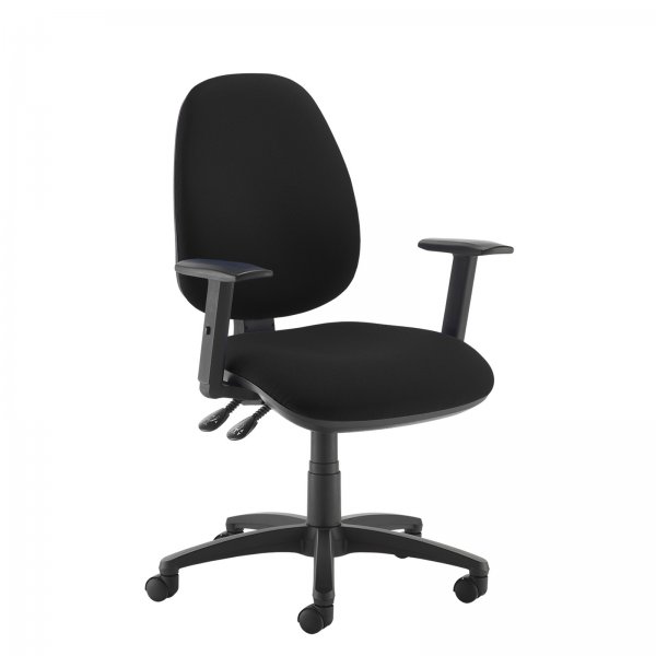 High Back Operator Chair | Black | Height Adjustable Arms | Jota