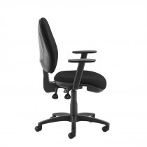 High Back Operator Chair | Black | Height Adjustable Arms | Jota