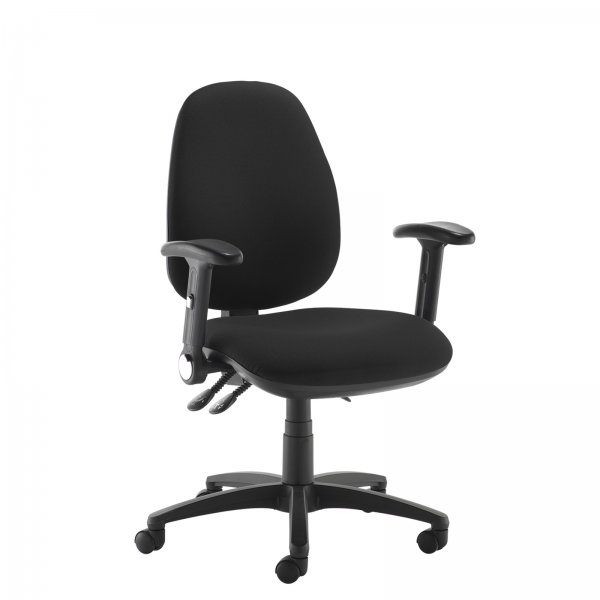 High Back Operator Chair | Black | Folding Arms | Jota