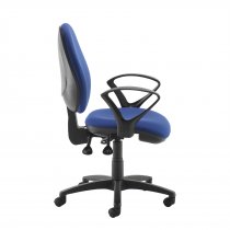 High Back Operator Chair | Blue | Fixed Loop Arms | Jota