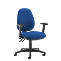 High Back Operator Chair | Blue | Folding Arms | Jota