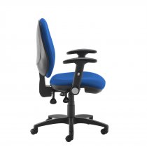 High Back Operator Chair | Blue | Folding Arms | Jota