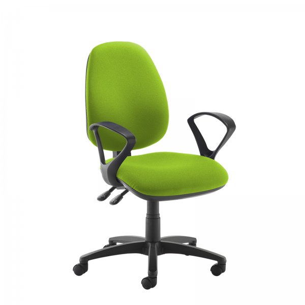 High Back Operator Chair | Madura Green | Made to Order | Fixed Loop Arms | Jota