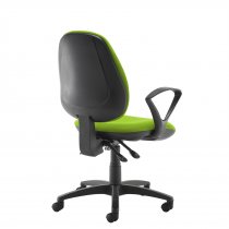 High Back Operator Chair | Madura Green | Made to Order | Fixed Loop Arms | Jota