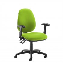 High Back Operator Chair | Madura Green | Made to Order | Folding Arms | Jota