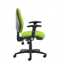 High Back Operator Chair | Madura Green | Made to Order | Folding Arms | Jota