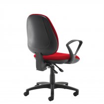 High Back Operator Chair | Panama Red | Made to Order | Fixed Loop Arms | Jota