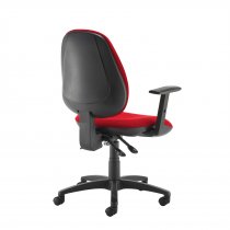 High Back Operator Chair | Panama Red | Made to Order | Height Adjustable Arms | Jota