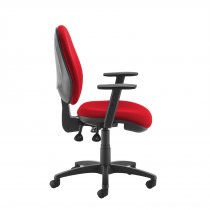 High Back Operator Chair | Panama Red | Made to Order | Height Adjustable Arms | Jota