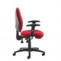 High Back Operator Chair | Panama Red | Made to Order | Folding Arms | Jota